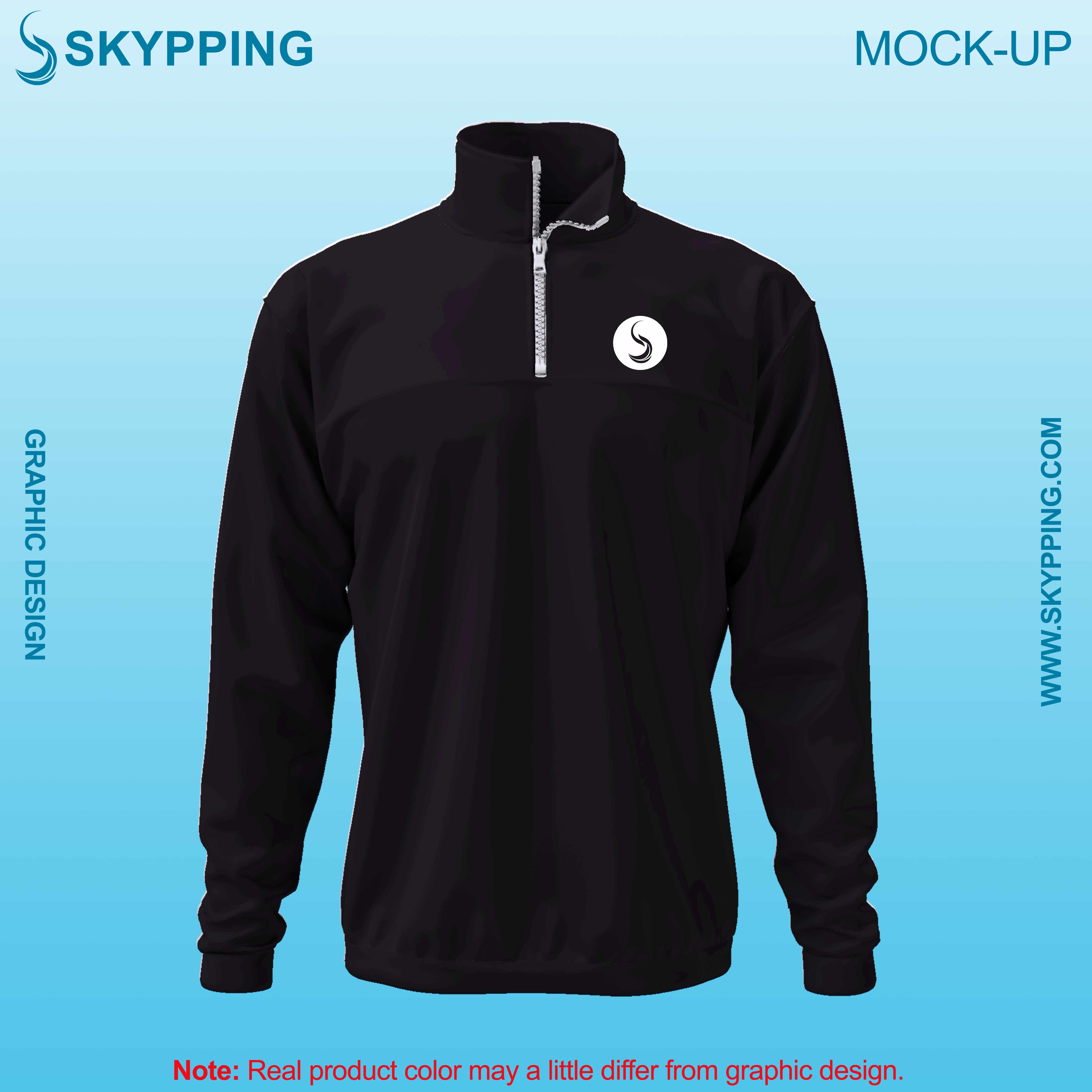 Toddle neck set-in style sleeve with quarter zip sweatshirt for men